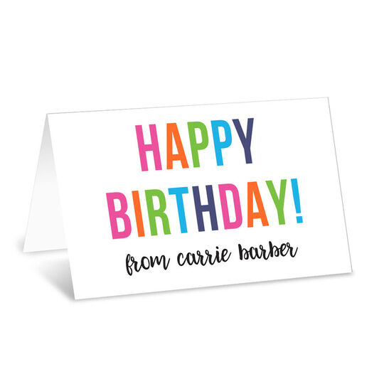 Colorful Happy Birthday Folded Enclosure Cards